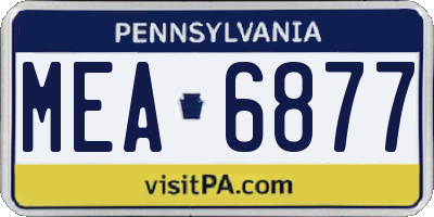 PA license plate MEA6877