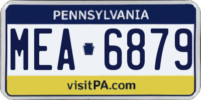 PA license plate MEA6879