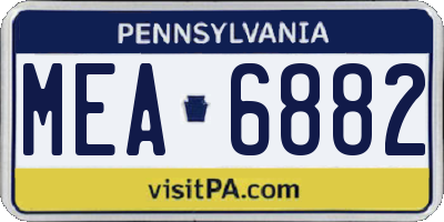PA license plate MEA6882