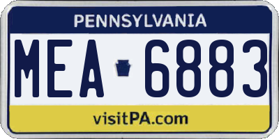PA license plate MEA6883