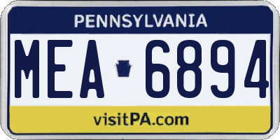 PA license plate MEA6894