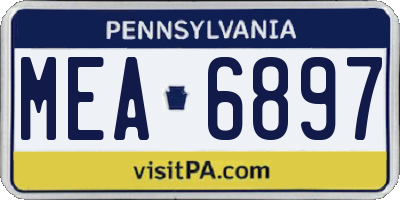 PA license plate MEA6897