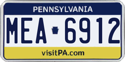 PA license plate MEA6912