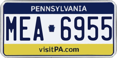 PA license plate MEA6955