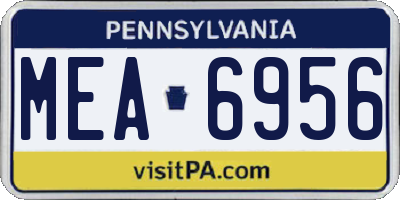 PA license plate MEA6956