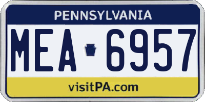PA license plate MEA6957