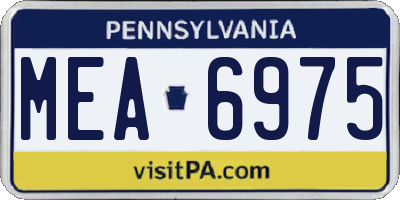 PA license plate MEA6975
