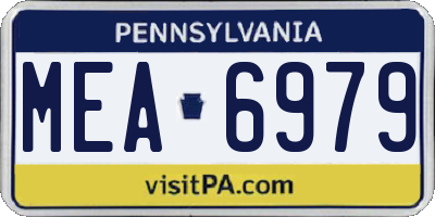 PA license plate MEA6979