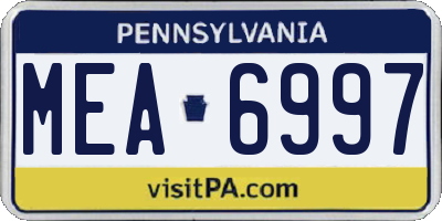 PA license plate MEA6997