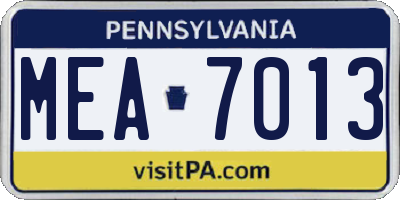 PA license plate MEA7013