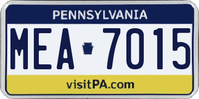 PA license plate MEA7015