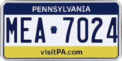 PA license plate MEA7024