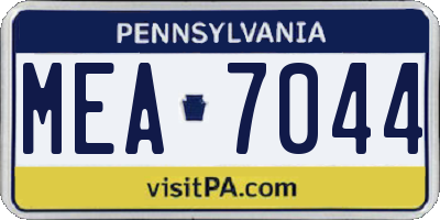 PA license plate MEA7044