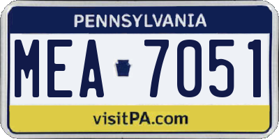 PA license plate MEA7051