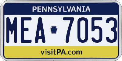 PA license plate MEA7053