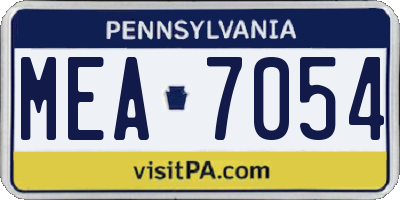 PA license plate MEA7054