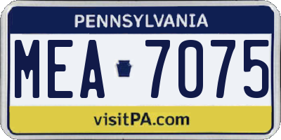 PA license plate MEA7075