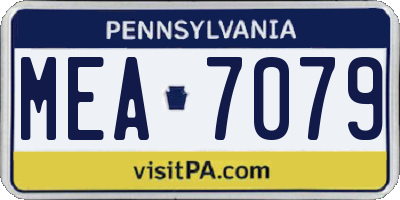 PA license plate MEA7079