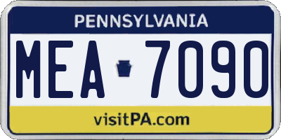 PA license plate MEA7090