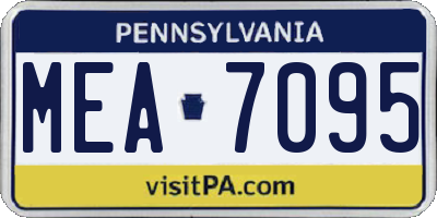 PA license plate MEA7095