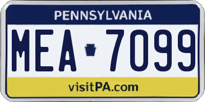 PA license plate MEA7099