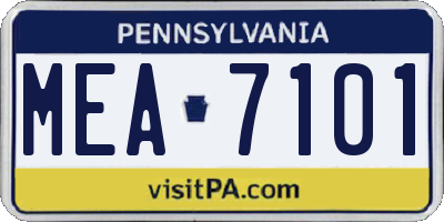 PA license plate MEA7101