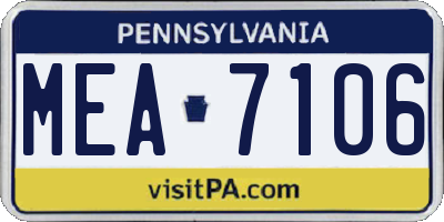 PA license plate MEA7106