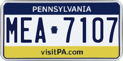 PA license plate MEA7107