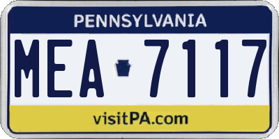 PA license plate MEA7117