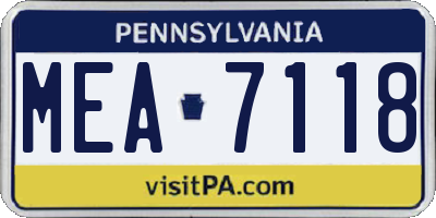 PA license plate MEA7118