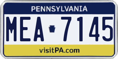 PA license plate MEA7145