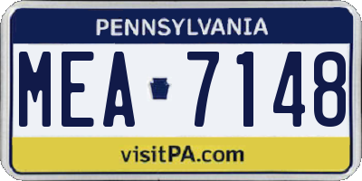 PA license plate MEA7148