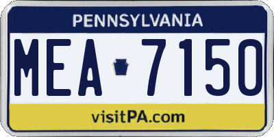 PA license plate MEA7150