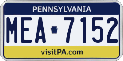 PA license plate MEA7152