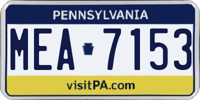 PA license plate MEA7153