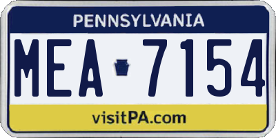 PA license plate MEA7154