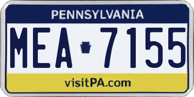 PA license plate MEA7155