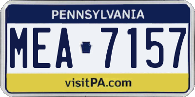 PA license plate MEA7157