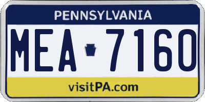 PA license plate MEA7160