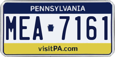 PA license plate MEA7161