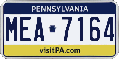 PA license plate MEA7164