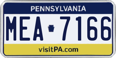 PA license plate MEA7166