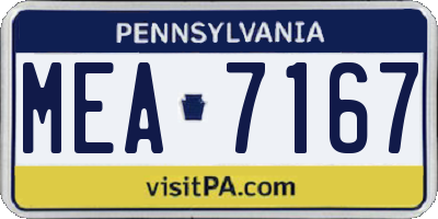 PA license plate MEA7167