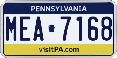 PA license plate MEA7168