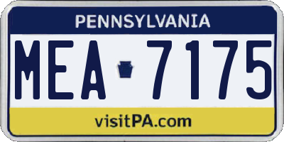 PA license plate MEA7175