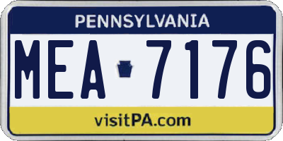 PA license plate MEA7176
