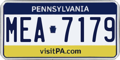 PA license plate MEA7179