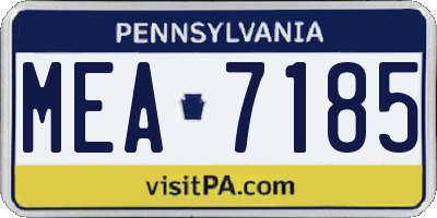 PA license plate MEA7185