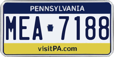 PA license plate MEA7188