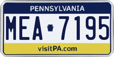 PA license plate MEA7195